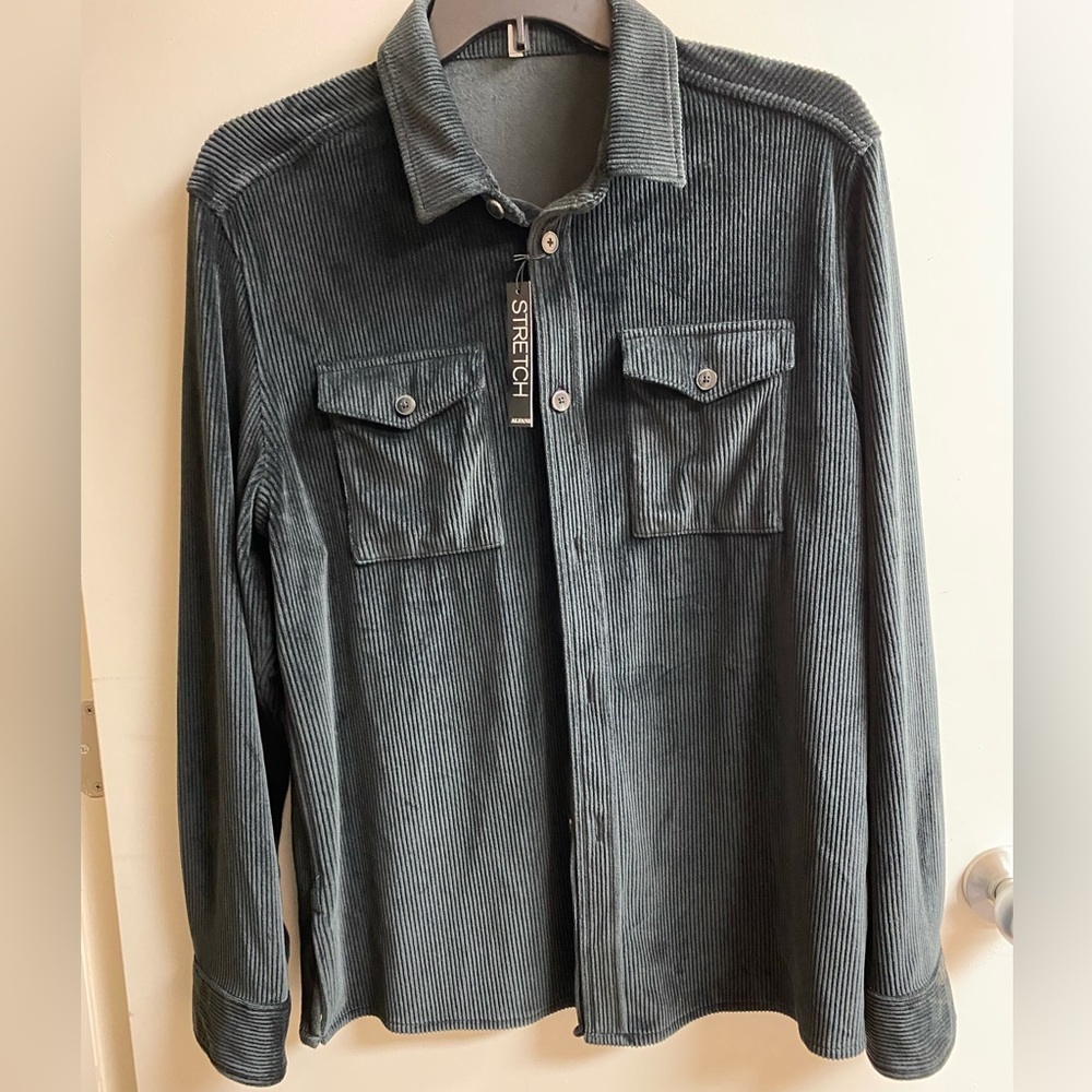 Alfani Black Button Up shirt Retail $140